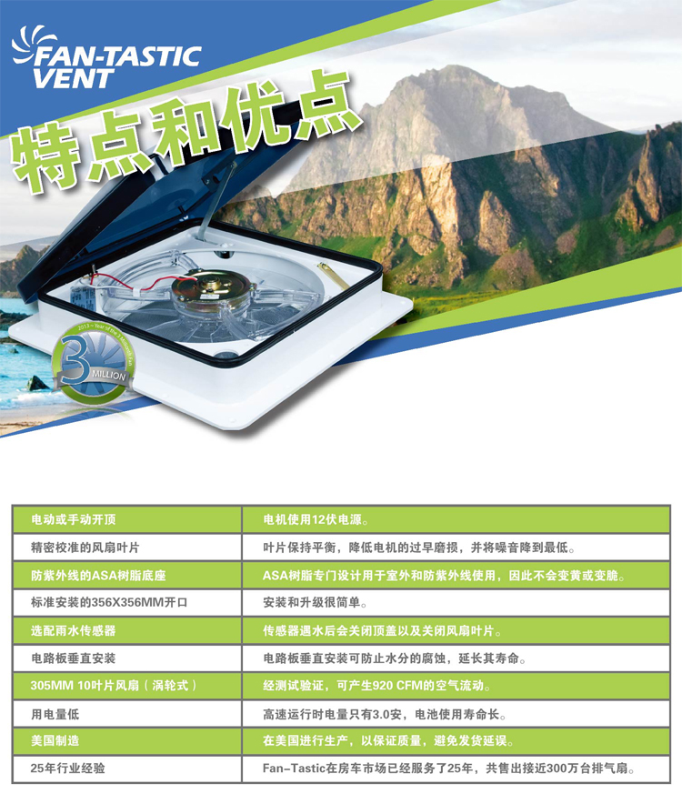 房車(chē)換氣扇詳情圖5 房車(chē)換氣扇
